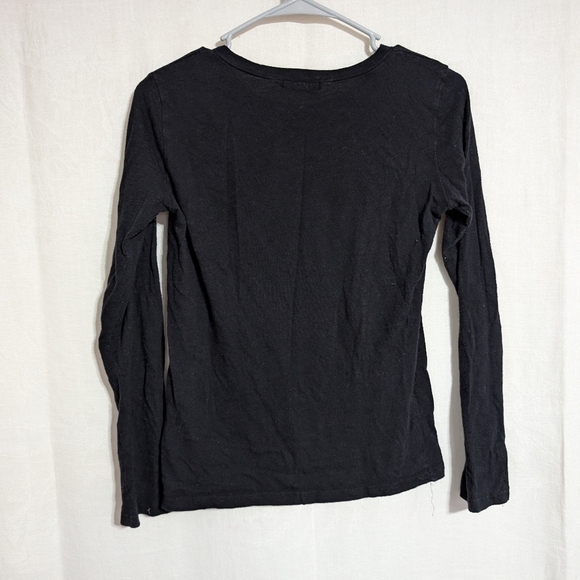 Forever Black Long Sleeve Tee Tan Gold Front Graphic Design Size Medium - Picture 4 of 4